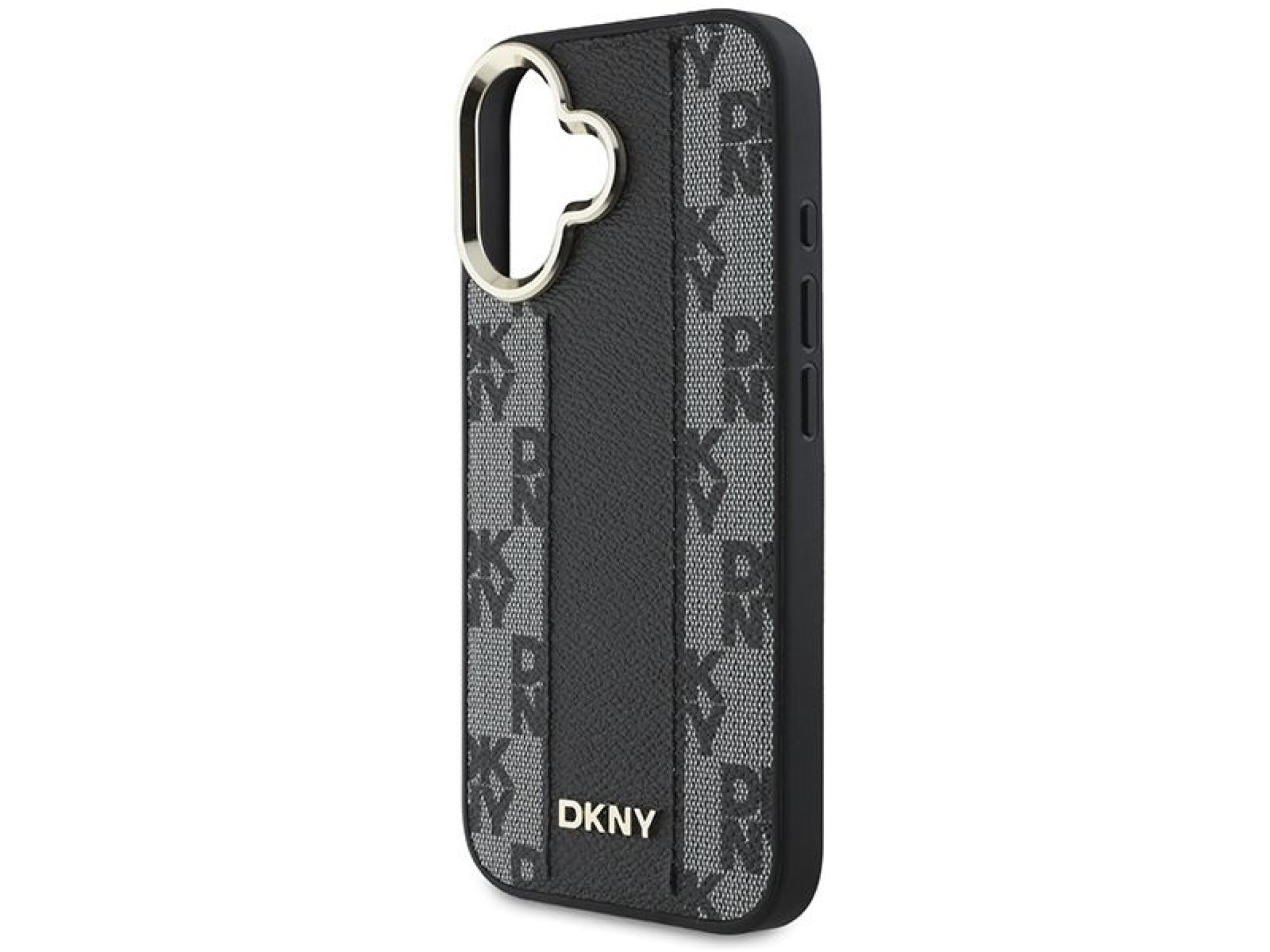 Funda DKNY MagSafe para iPhone 16 con estampado a cuadros - Negra