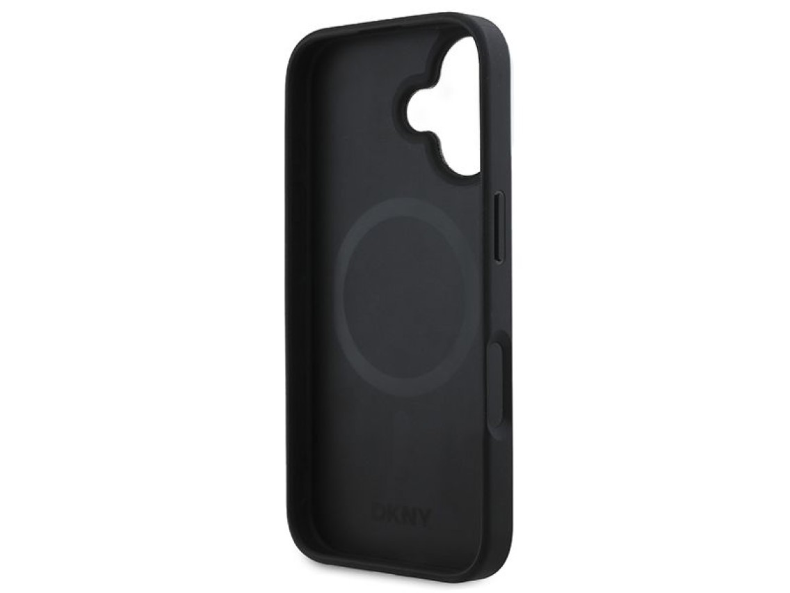 Capa DKNY com estampa xadrez e MagSafe para iPhone 16 Plus - Preta