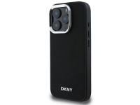 Funda DKNY para iPhone 16 Pro Max con logo plateado liso y MagSafe - Negra Funda DKNY para iPhone 16 Pro Max con logo plateado liso y MagSafe - Negra