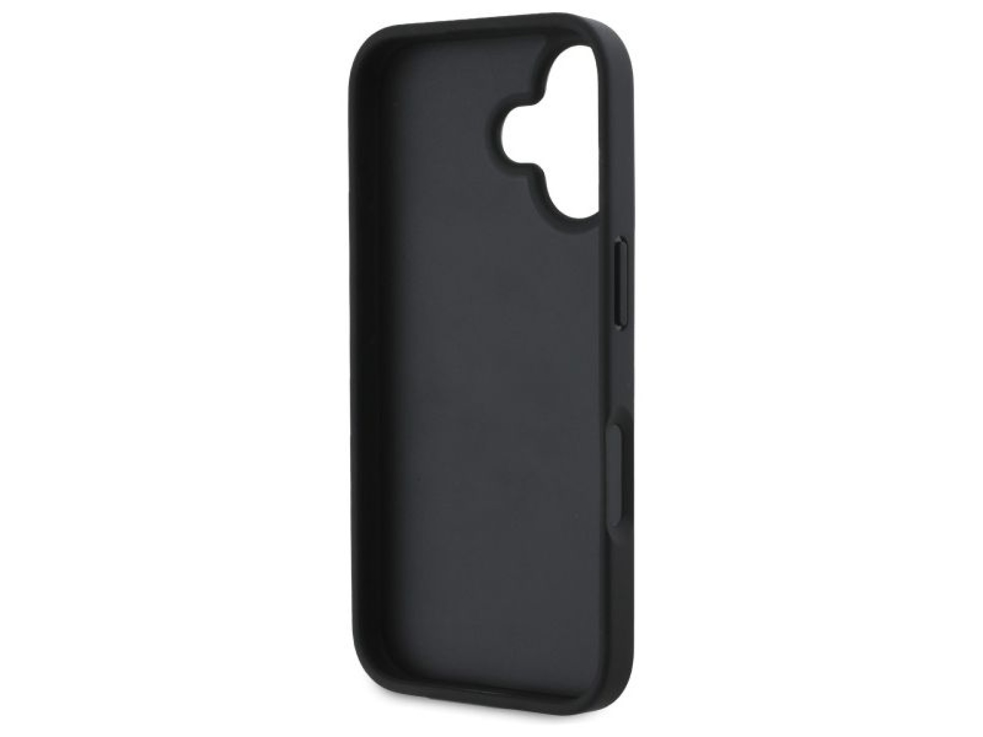 Capa para iPhone 16 DKNY com textura e listras tonais - Preta