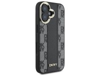 Capa DKNY com estampa xadrez e MagSafe para iPhone 16 Plus - Preta Capa DKNY com estampa xadrez e MagSafe para iPhone 16 Plus - Preta