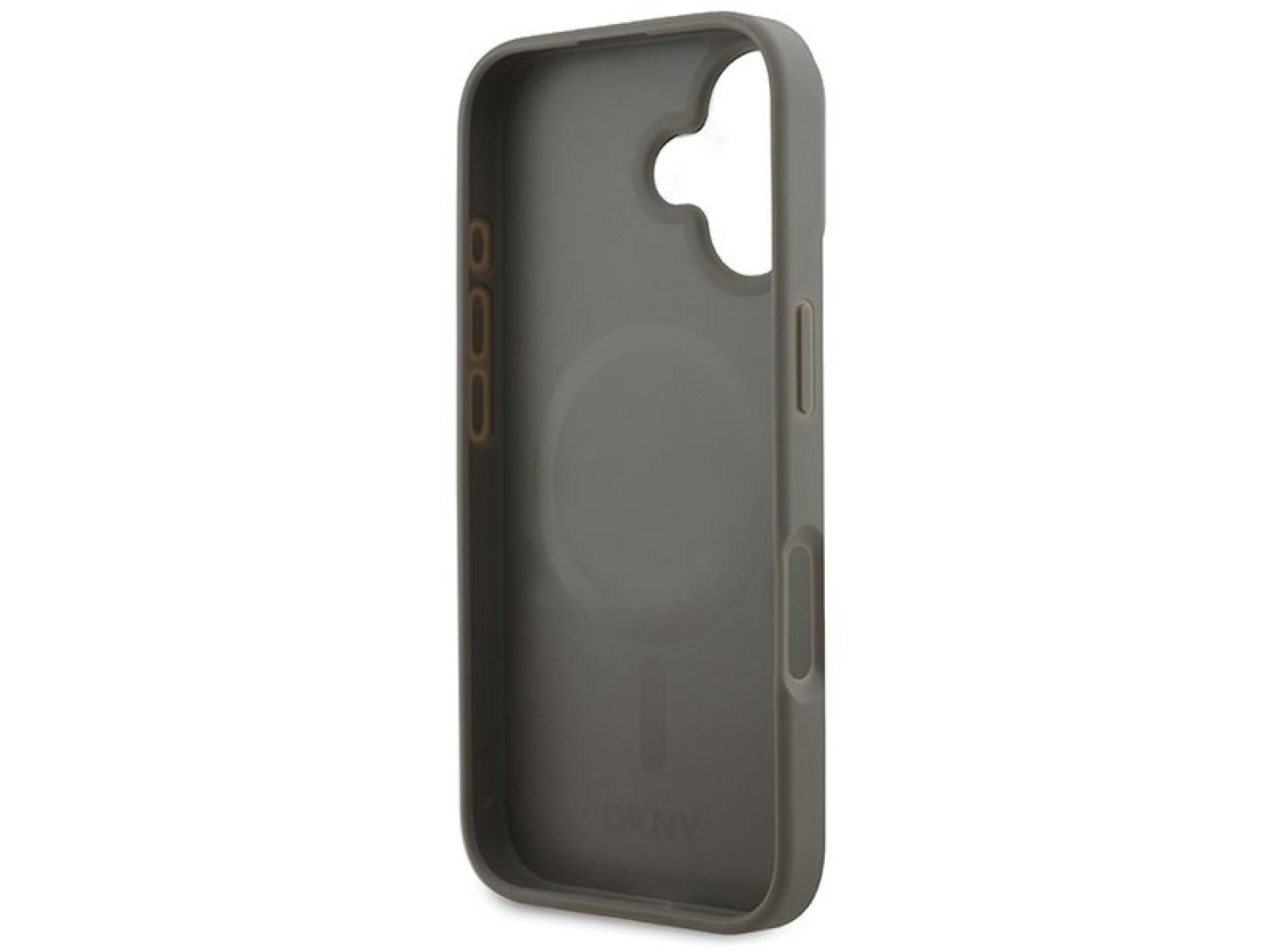 Funda DKNY MagSafe para iPhone 16 con estampado a cuadros - Beige