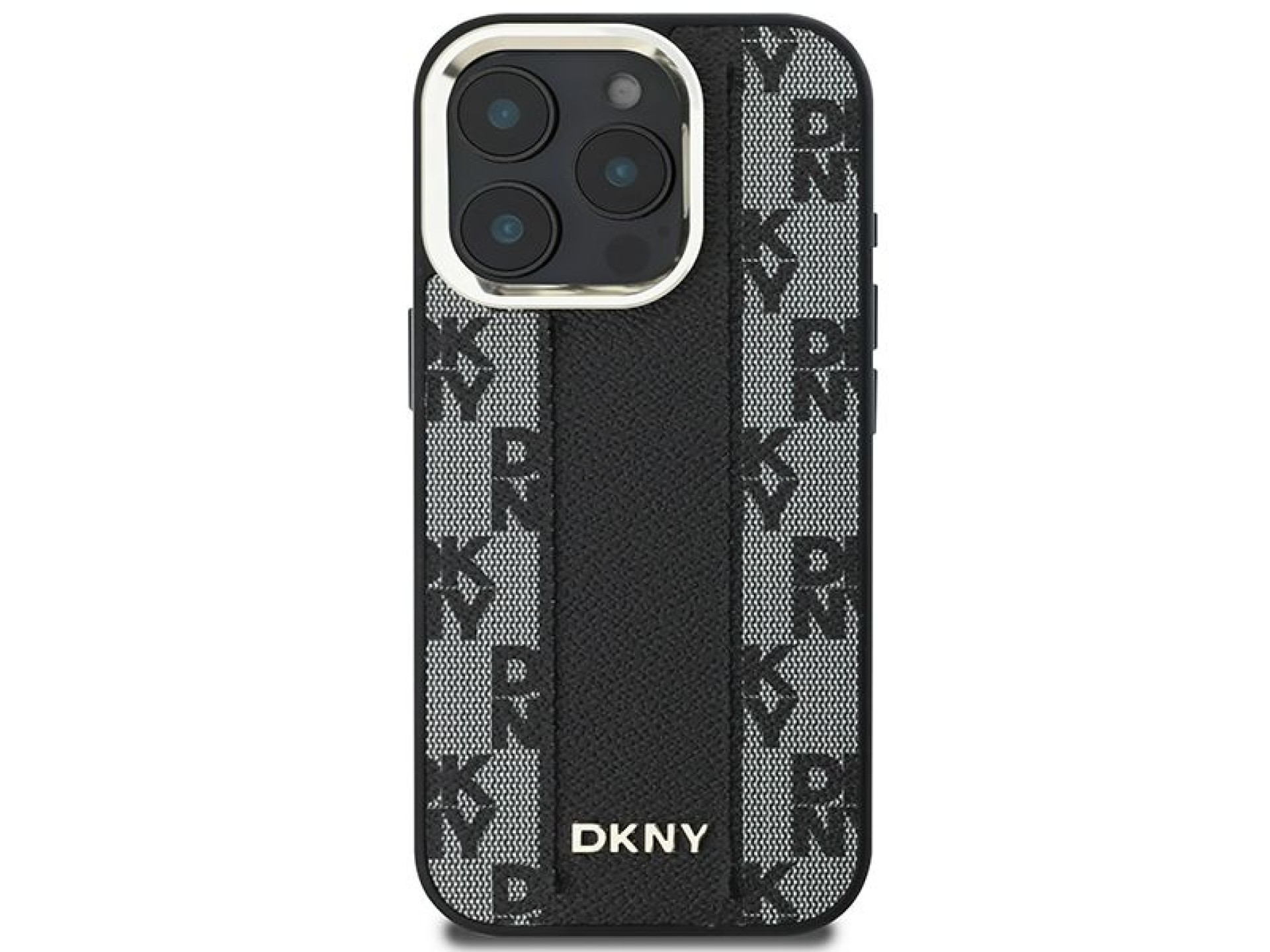 Funda DKNY MagSafe con estampado a cuadros para iPhone 16 Pro - Negra