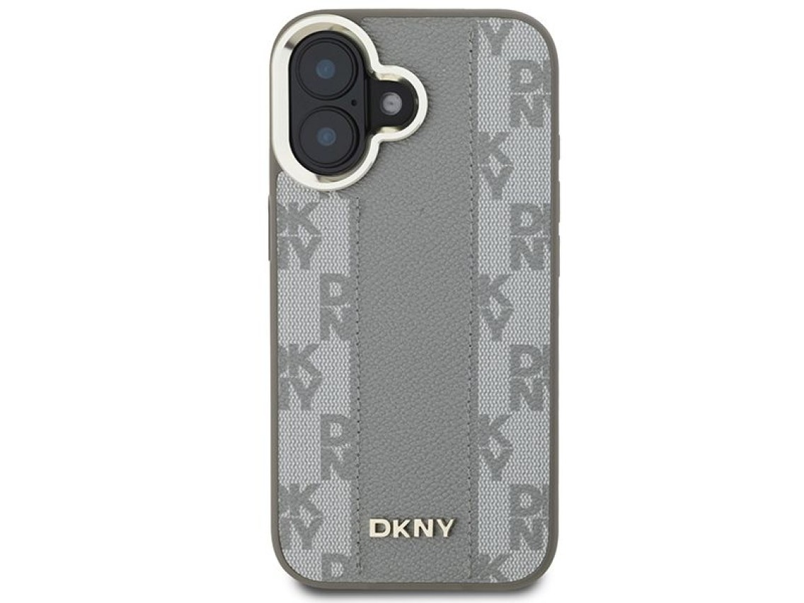 Funda DKNY MagSafe para iPhone 16 con estampado a cuadros - Beige