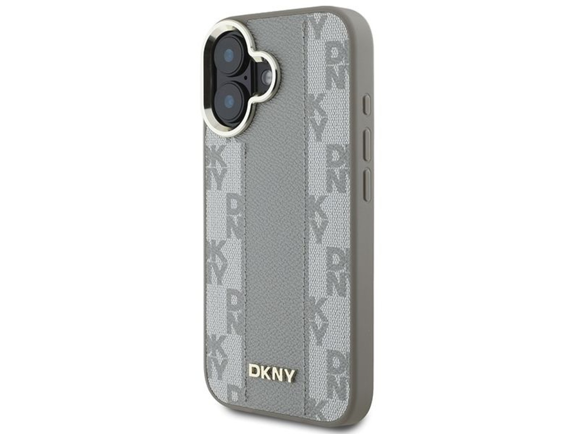 Funda DKNY MagSafe para iPhone 16 con estampado a cuadros - Beige