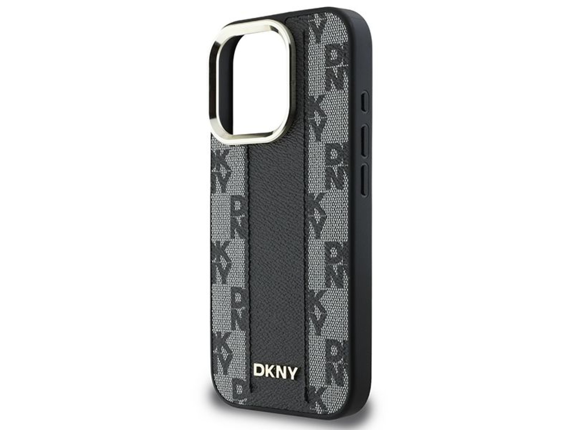 Funda DKNY MagSafe con estampado a cuadros para iPhone 16 Pro - Negra