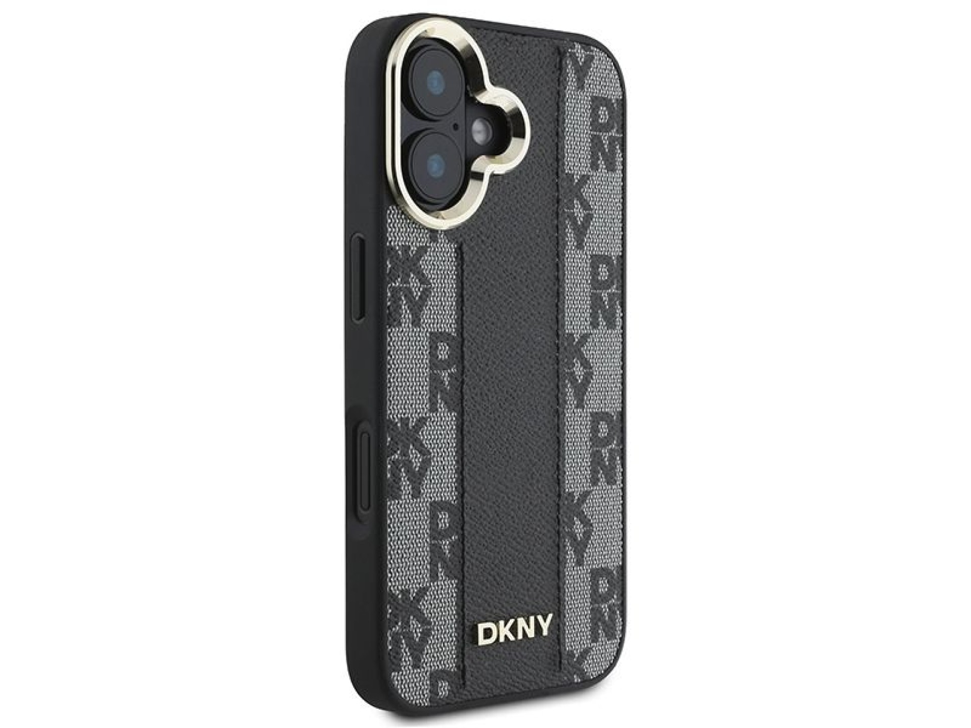 Capa DKNY com estampa xadrez e MagSafe para iPhone 16 Plus - Preta