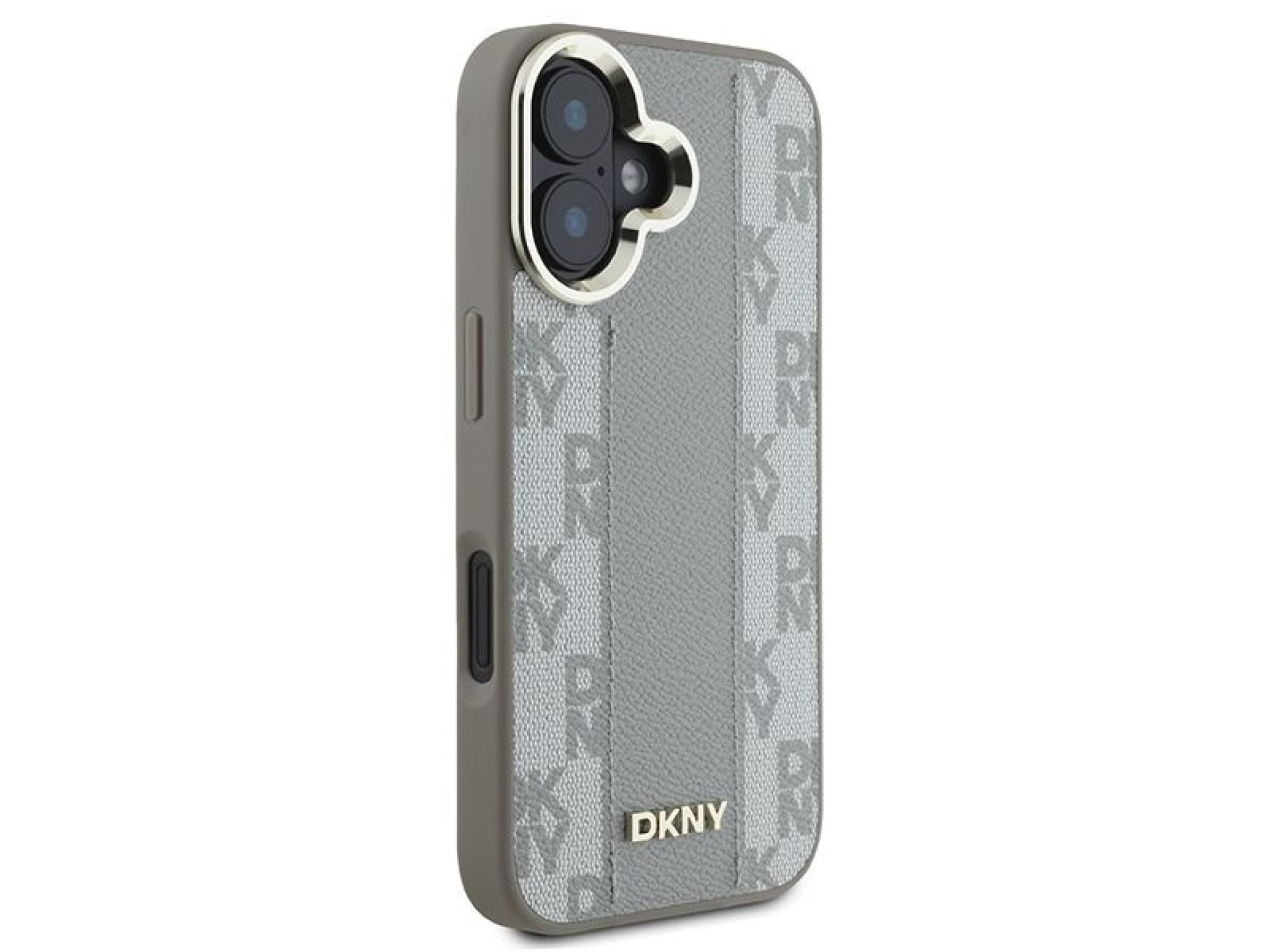 Funda DKNY MagSafe para iPhone 16 con estampado a cuadros - Beige
