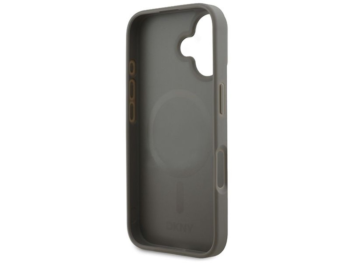 Funda DKNY MagSafe para iPhone 16 con estampado a cuadros - Beige