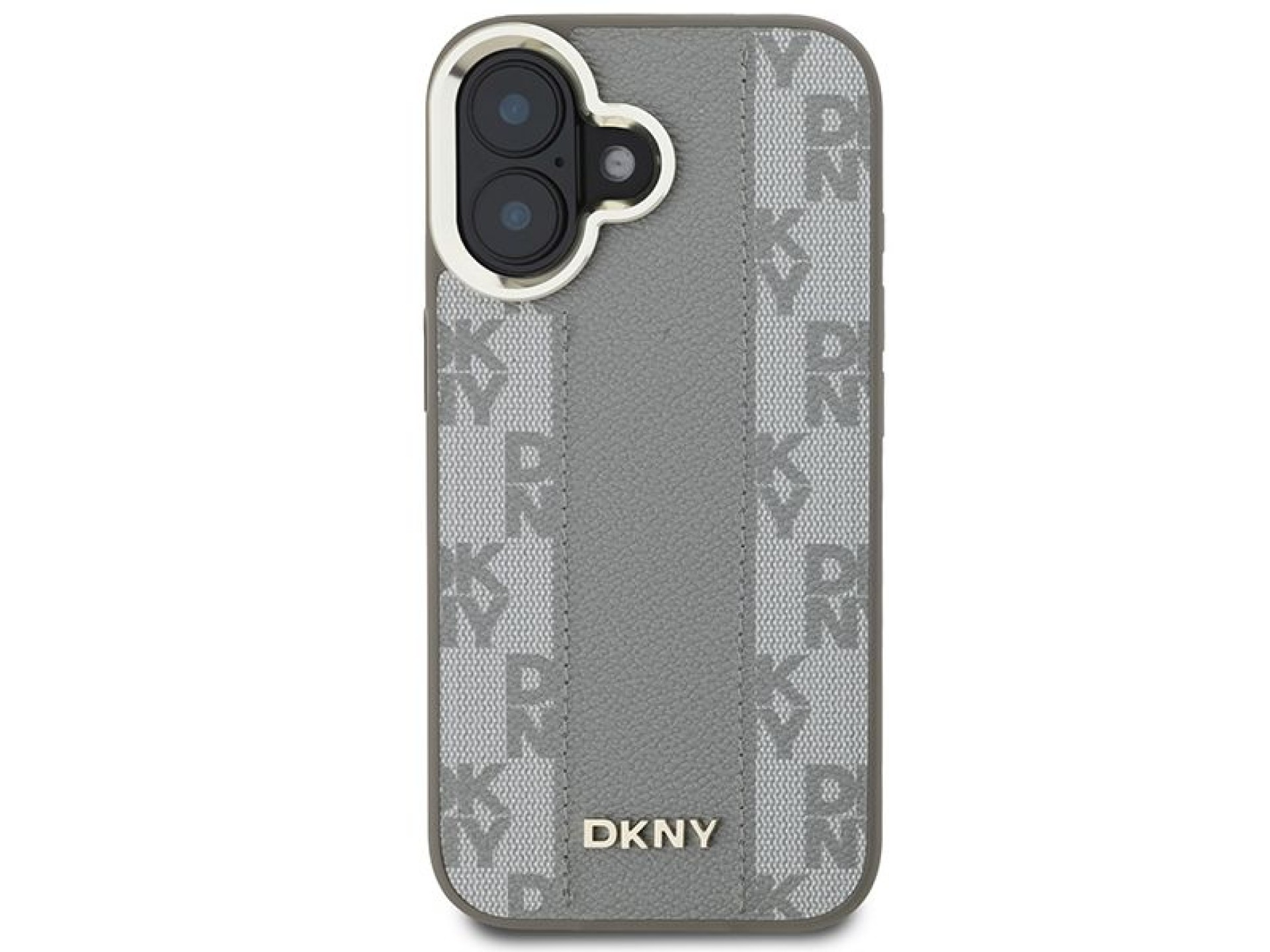 Funda DKNY MagSafe para iPhone 16 con estampado a cuadros - Beige