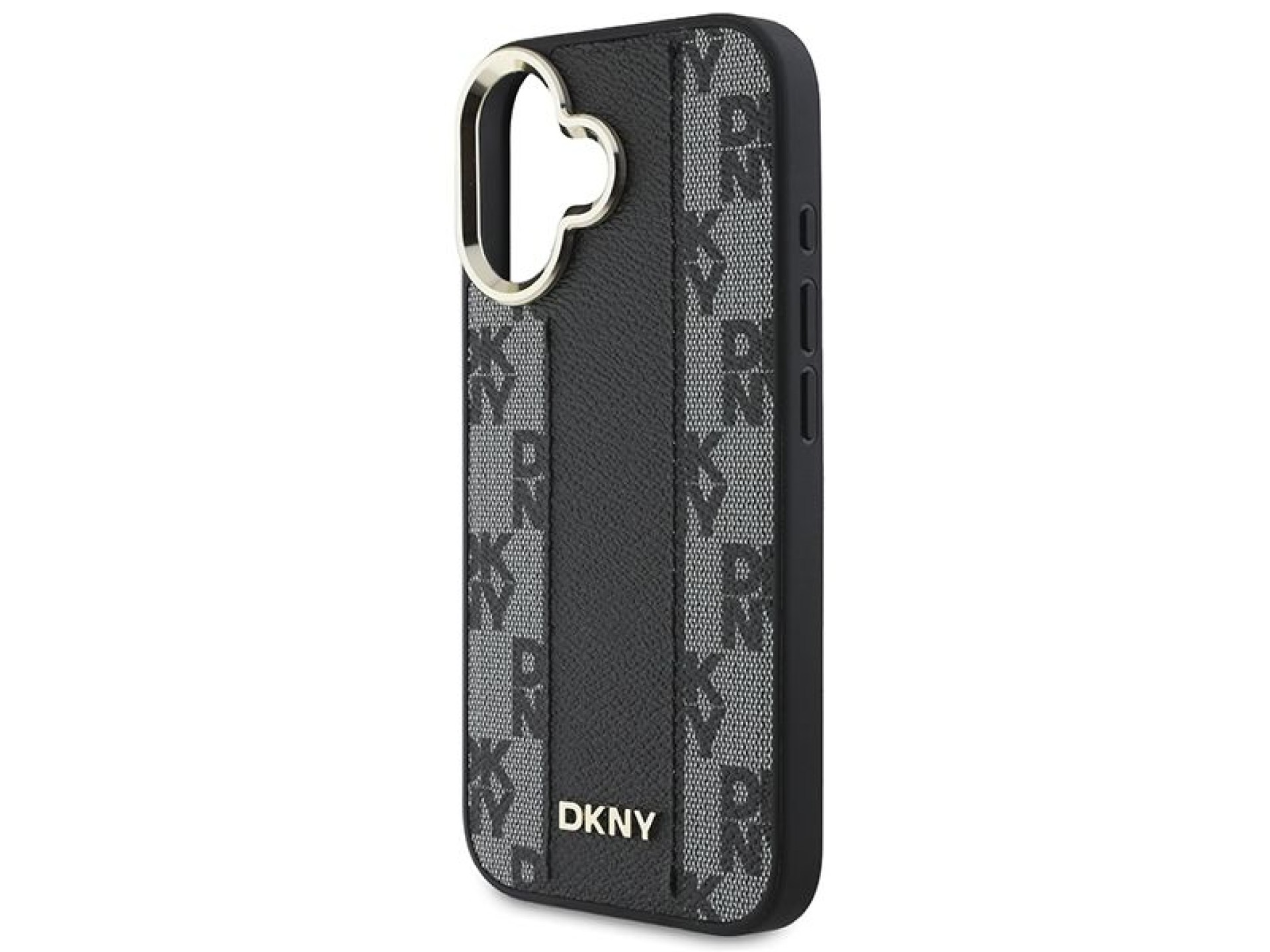 Capa DKNY com estampa xadrez e MagSafe para iPhone 16 Plus - Preta