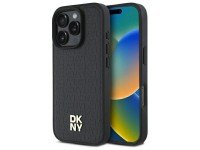 DKNY Repeat Pattern Stack Logo MagSafe iPhone 16 Pro Case - Black DKNY Repeat Pattern Stack Logo MagSafe iPhone 16 Pro Case - Black