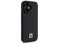DKNY Repeat Pattern Stack Logo MagSafe iPhone 16 Case - Black DKNY Repeat Pattern Stack Logo MagSafe iPhone 16 Case - Black