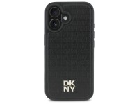 DKNY Repeat Pattern Stack Logo MagSafe iPhone 16 Case - Black DKNY Repeat Pattern Stack Logo MagSafe iPhone 16 Case - Black