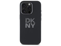 Capa DKNY de silicone líquido com logotipo metálico para iPhone 16 Pro Max - Preta Capa DKNY de silicone líquido com logotipo metálico para iPhone 16 Pro Max - Preta