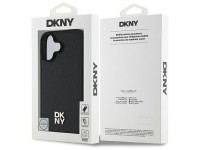 DKNY Repeat Pattern Stack Logo MagSafe iPhone 16 Case - Black DKNY Repeat Pattern Stack Logo MagSafe iPhone 16 Case - Black