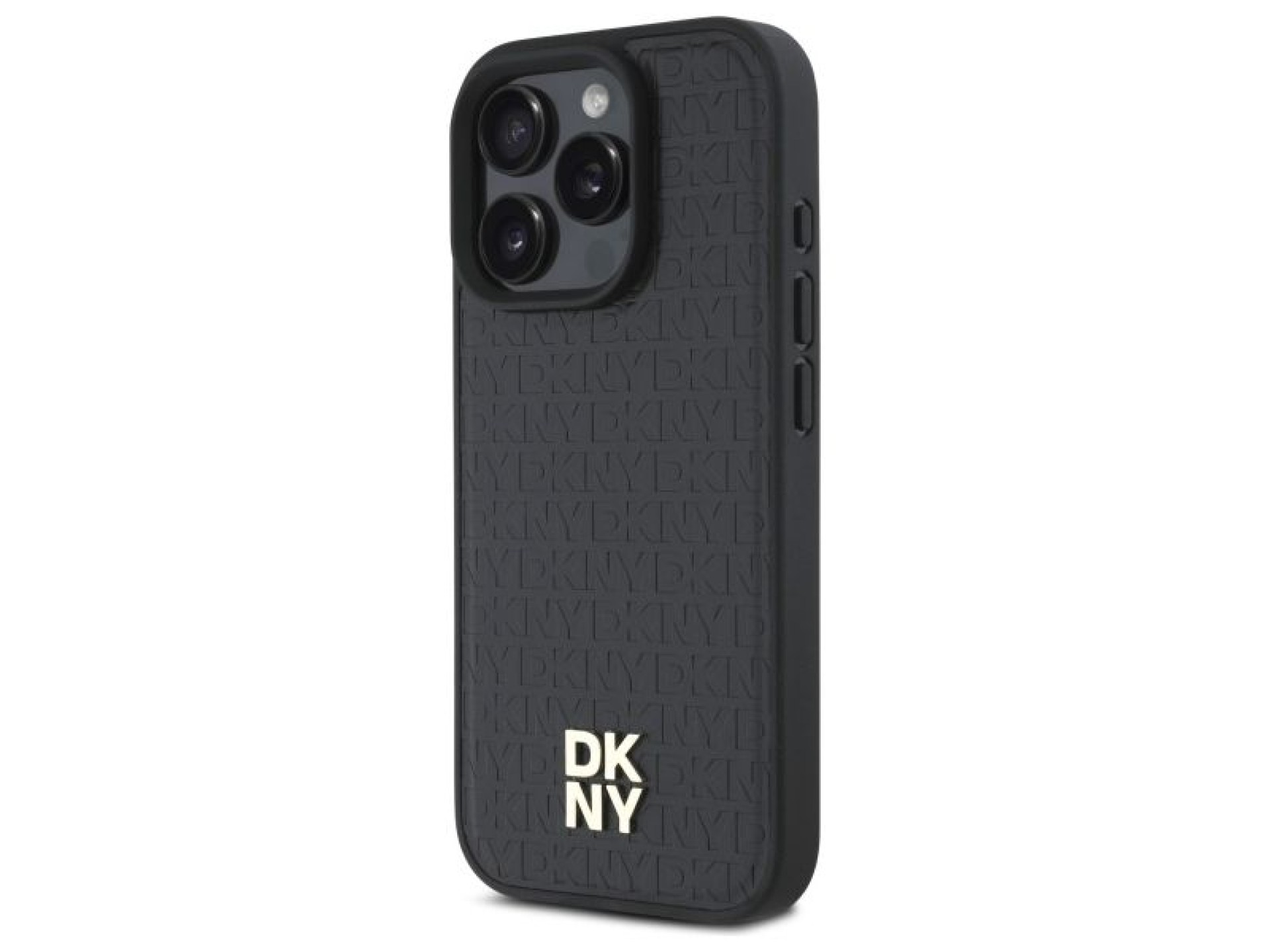 DKNY Repeat Pattern Stack Logo MagSafe iPhone 16 Pro Case - Black