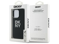 Capa DKNY de silicone líquido com logotipo metálico para iPhone 16 Pro Max - Preta Capa DKNY de silicone líquido com logotipo metálico para iPhone 16 Pro Max - Preta