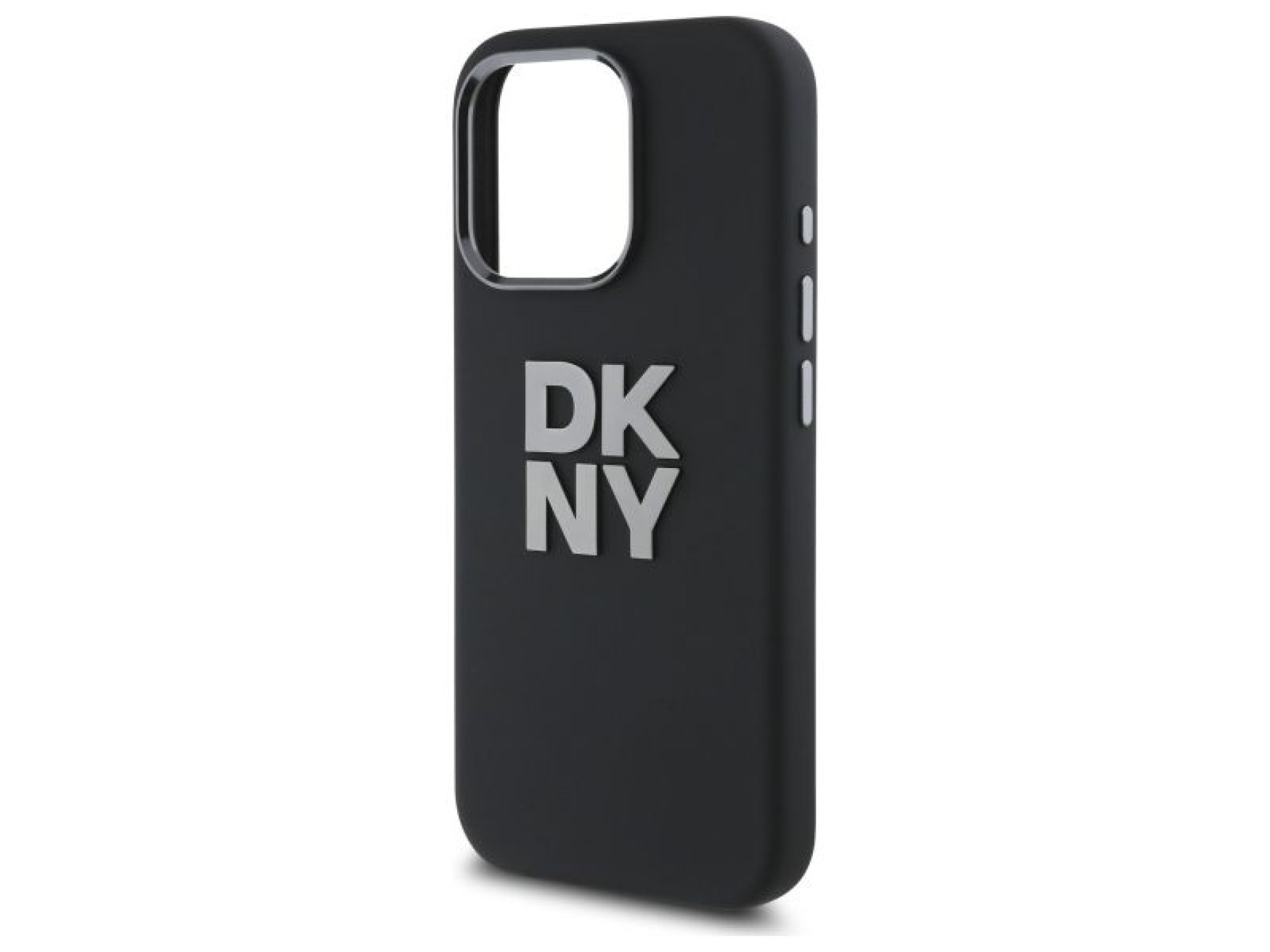 DKNY Liquid Silicone Metal Logo iPhone 16 Pro Max Case - Black