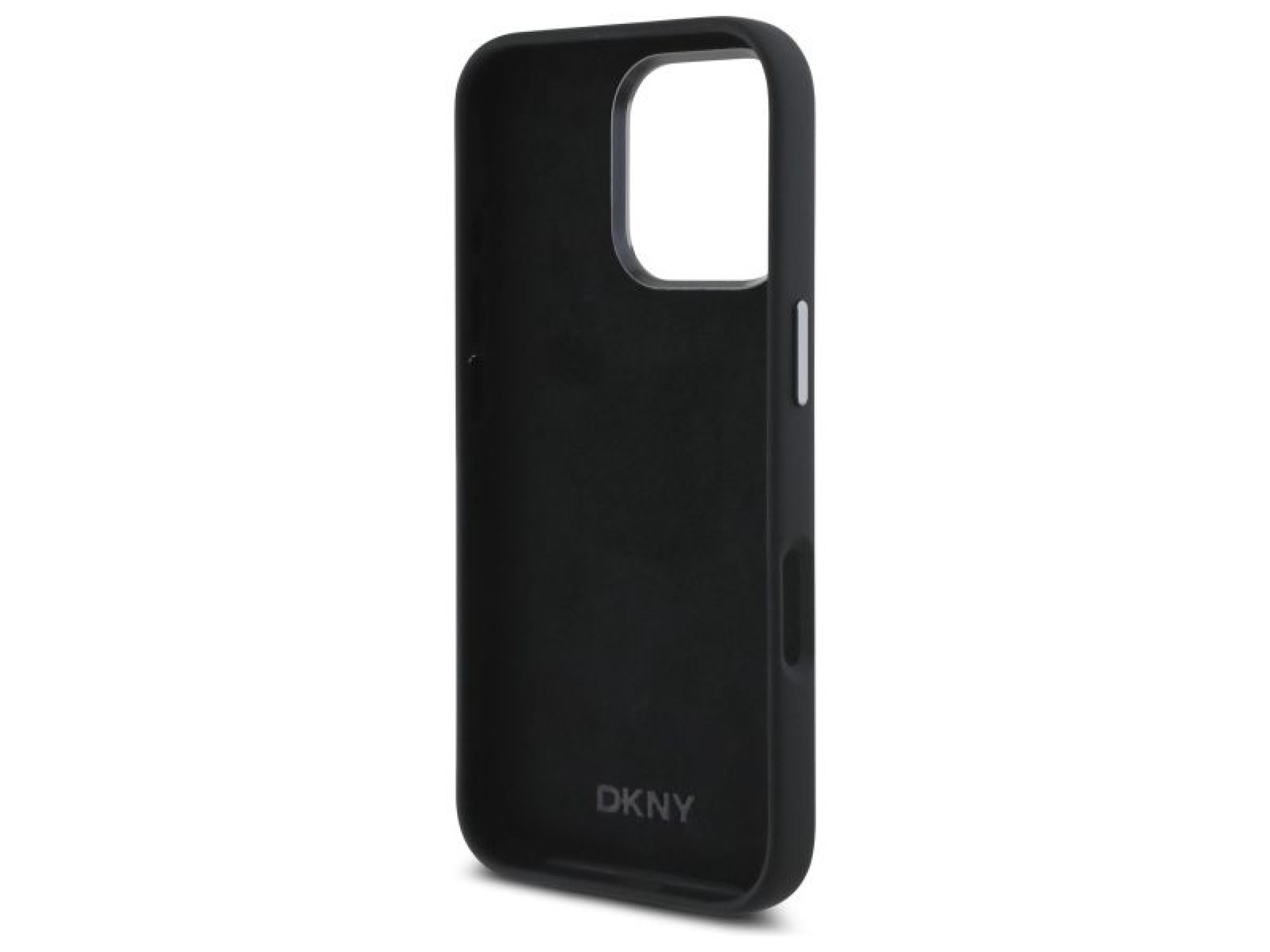 DKNY Liquid Silicone Metal Logo iPhone 16 Pro Case - Black