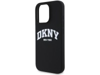 DKNY Silicone White Printed Logo MagSafe iPhone 16 Pro Case - Black DKNY Silicone White Printed Logo MagSafe iPhone 16 Pro Case - Black