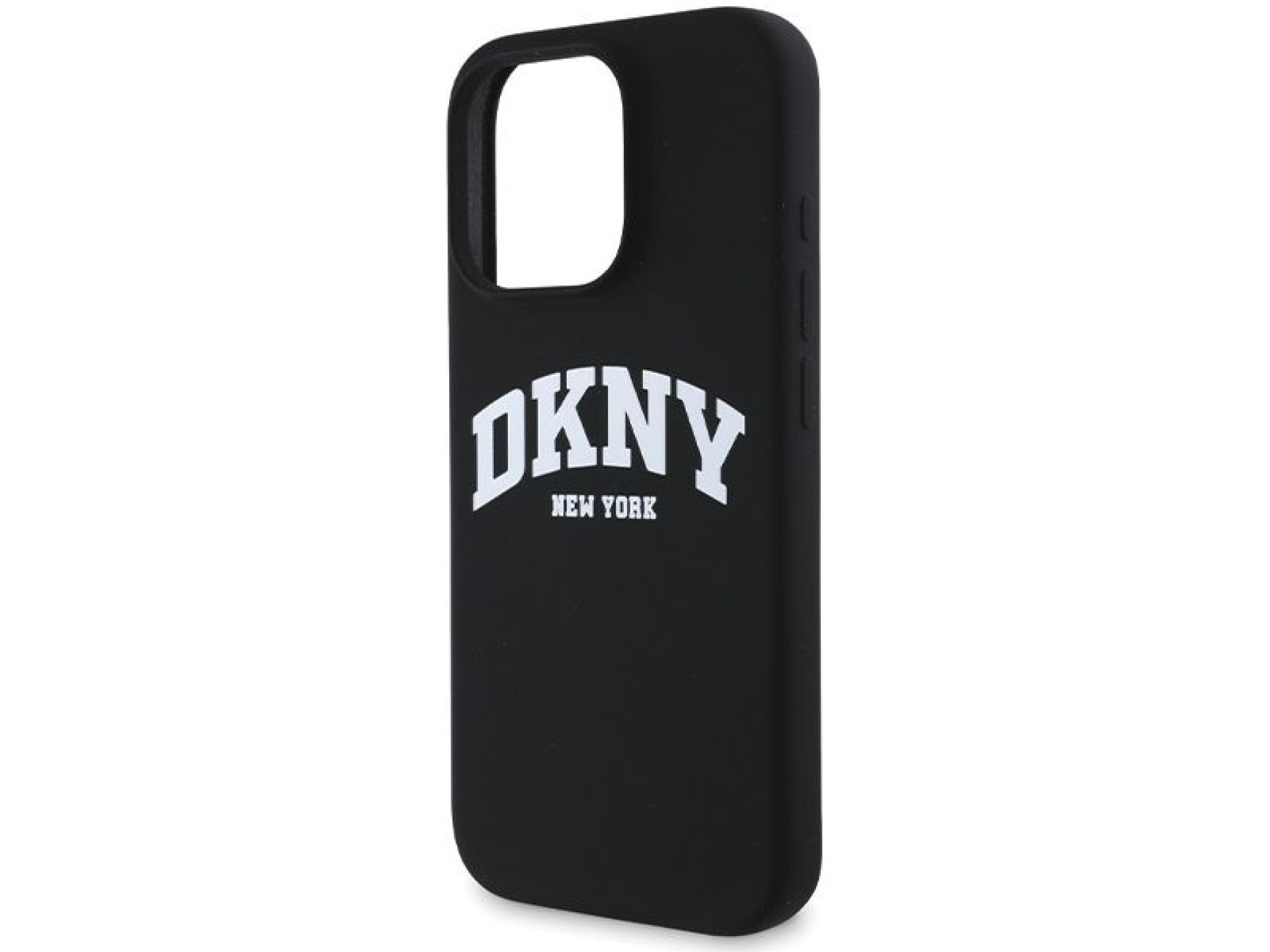 DKNY Silicone White Printed Logo MagSafe iPhone 16 Pro Case - Black