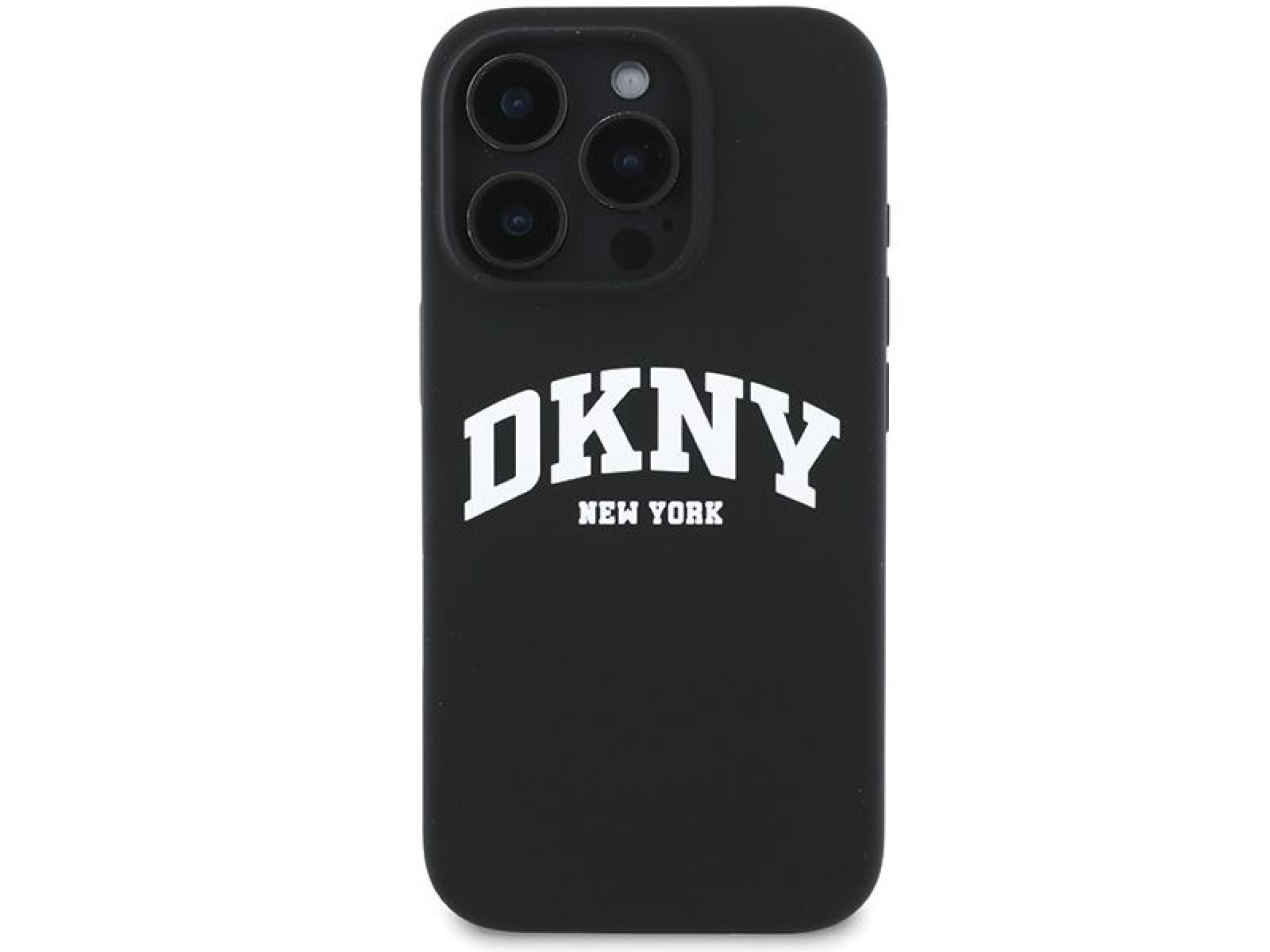 DKNY Silicone White Printed Logo MagSafe Case for iPhone 16 Pro Max - Black
