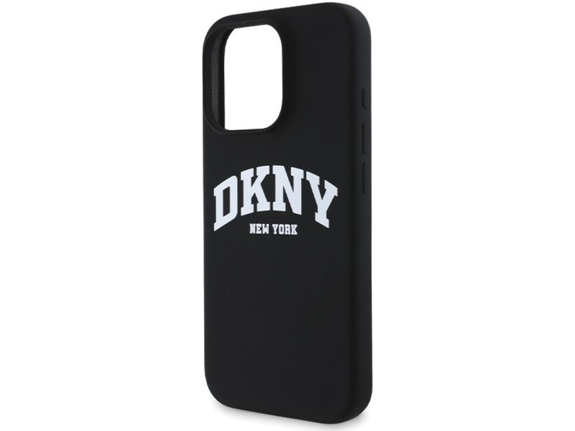 DKNY Silicone White Printed Logo MagSafe Case for iPhone 16 Pro Max - Black