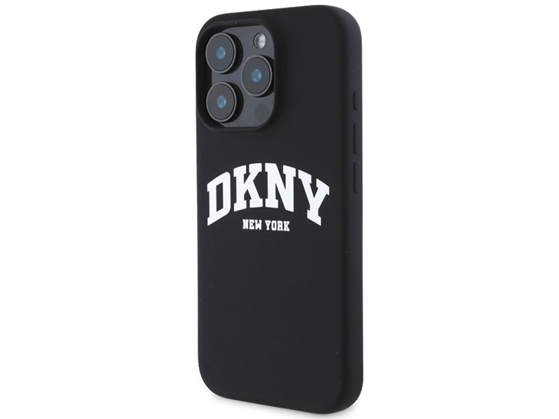 DKNY Silicone White Printed Logo MagSafe Case for iPhone 16 Pro Max - Black
