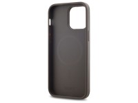 Capa DKNY em couro com estampa xadrez monocrom�tica e MagSafe para iPhone 14 Pro Max - Bege