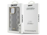 Capa DKNY em couro com estampa xadrez monocrom�tica e MagSafe para iPhone 14 Pro Max - Bege
