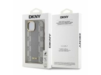 DKNY Leather Checkered Mono Pattern MagSafe iPhone 14 Case - Beige DKNY Leather Checkered Mono Pattern MagSafe iPhone 14 Case - Beige