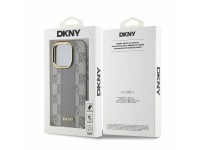 Capa DKNY em couro com estampa xadrez monocromática e MagSafe para iPhone 15 Pro - Bege Capa DKNY em couro com estampa xadrez monocromática e MagSafe para iPhone 15 Pro - Bege