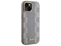 Capa DKNY em couro com estampa xadrez monocromática e MagSafe para iPhone 15 Plus - Bege Capa DKNY em couro com estampa xadrez monocromática e MagSafe para iPhone 15 Plus - Bege