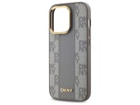 Capa DKNY em couro com estampa xadrez monocromática e MagSafe para iPhone 14 Pro - Bege Capa DKNY em couro com estampa xadrez monocromática e MagSafe para iPhone 14 Pro - Bege