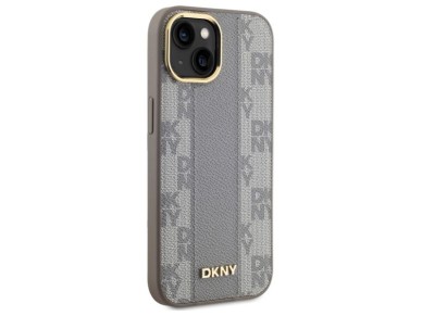 Funda DKNY de piel con estampado a cuadros monocromático y MagSafe para iPhone 15 Plus - Beige Funda DKNY de piel con estampado a cuadros monocromático y MagSafe para iPhone 15 Plus - Beige