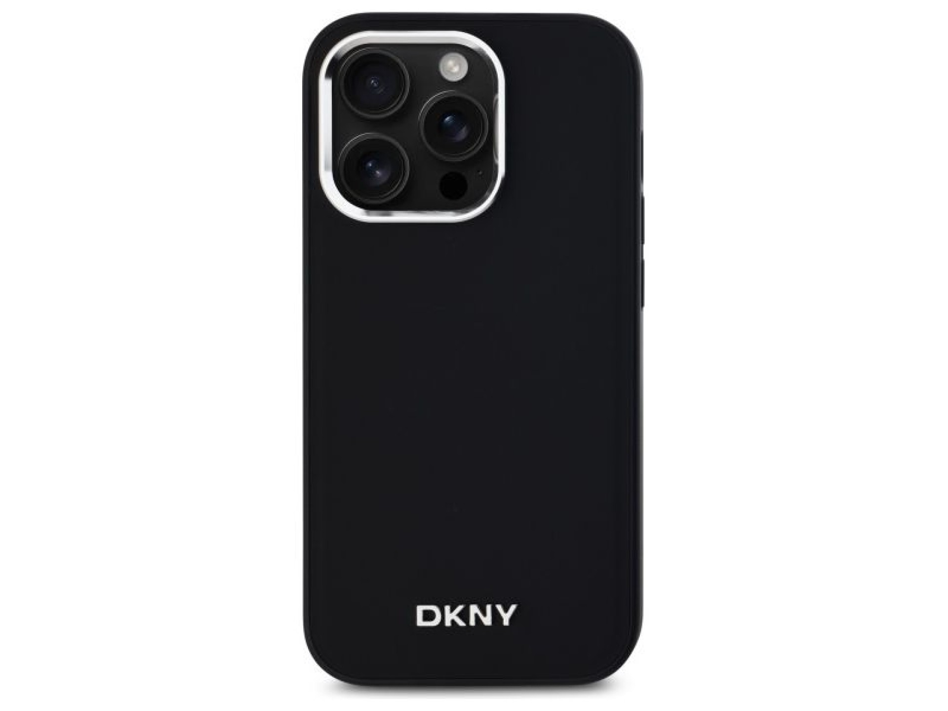 Funda DKNY con logo liso y MagSafe para iPhone 14 Pro - Negra