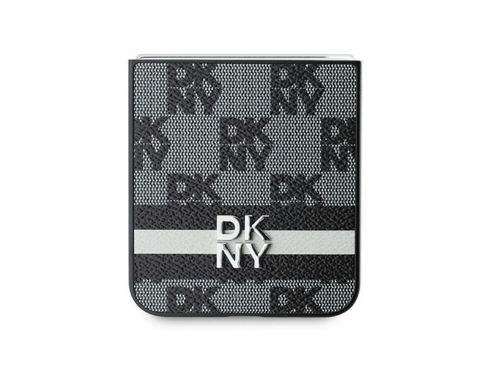 Funda DKNY con estampado de cuadros y rayas para Samsung Galaxy Z Flip 6 - negra