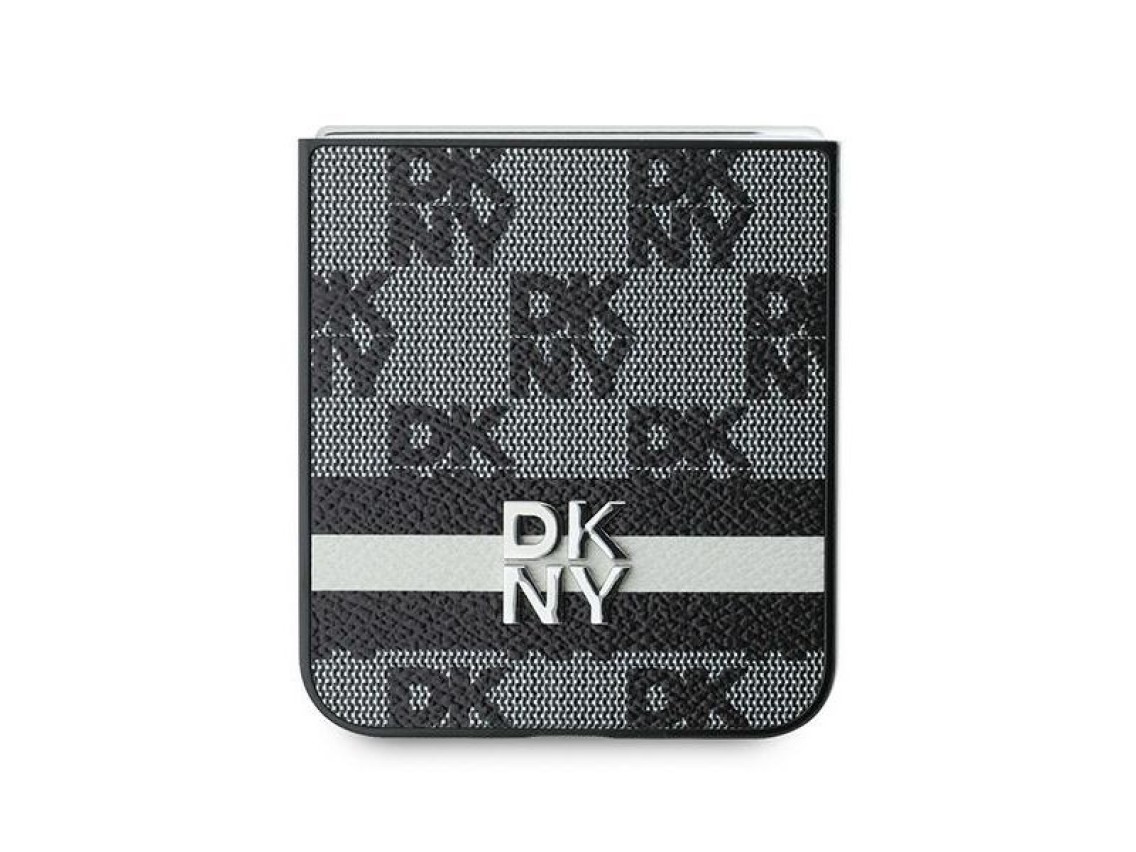 Funda DKNY con estampado de cuadros y rayas para Samsung Galaxy Z Flip 6 - negra