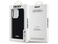 DKNY Plain Logo MagSafe iPhone 15 Pro Case - Black