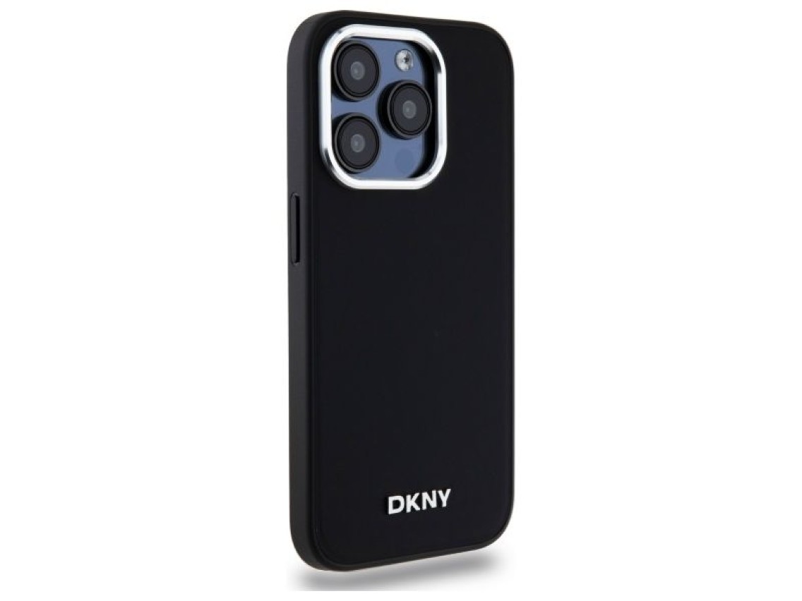 Capa DKNY Plain Logo MagSafe para iPhone 15 Pro - Preta