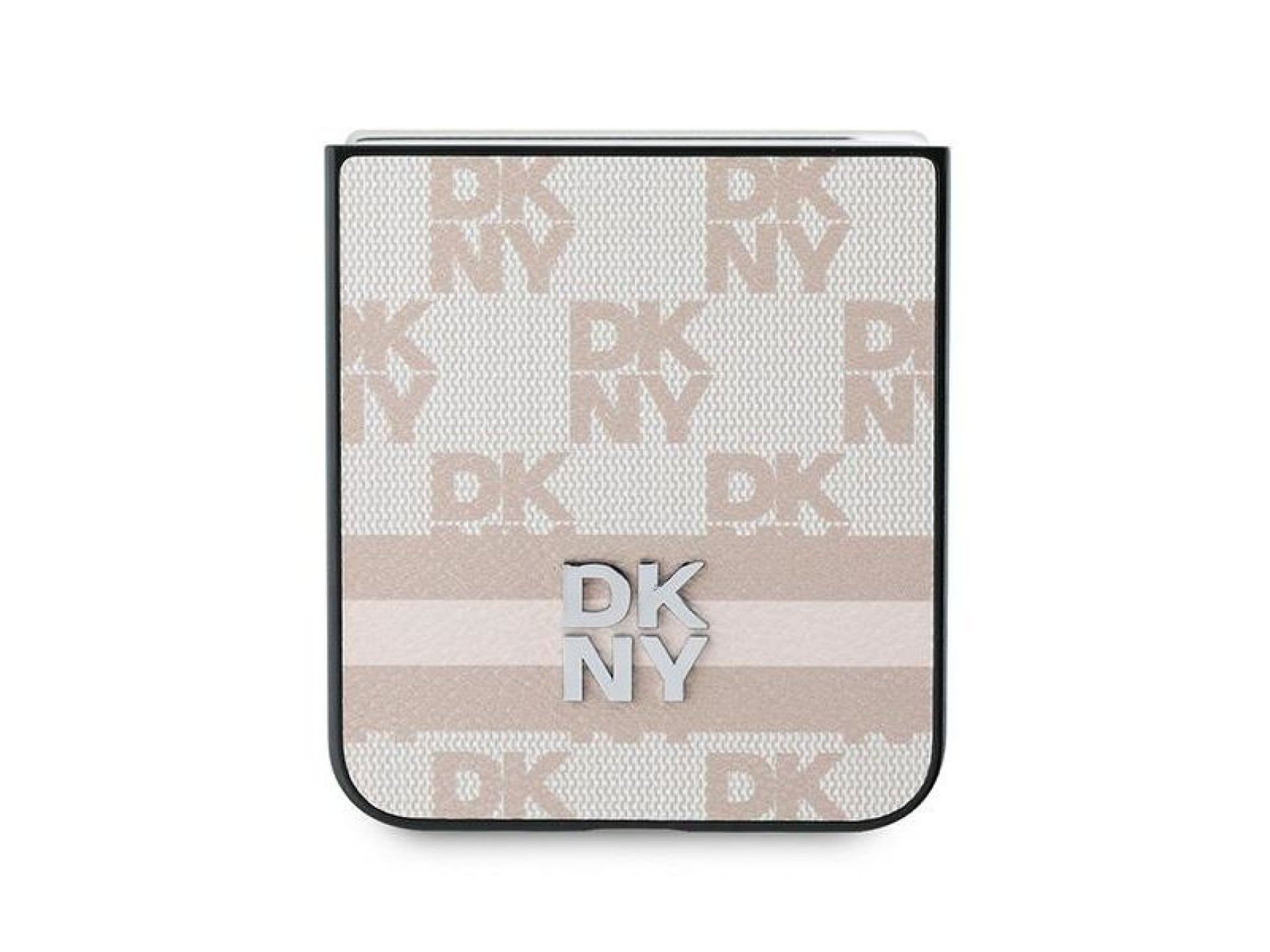 Capa DKNY com estampa xadrez e listras para Samsung Galaxy Z Flip 6 - Rosa