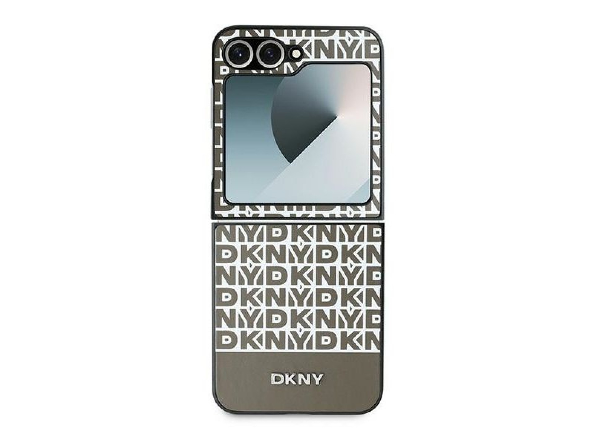 DKNY Repeat Pattern Bottom Stripe Case for Samsung Galaxy Z Flip 6 - Brown