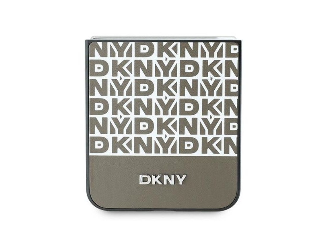 DKNY Repeat Pattern Bottom Stripe Case for Samsung Galaxy Z Flip 6 - Brown