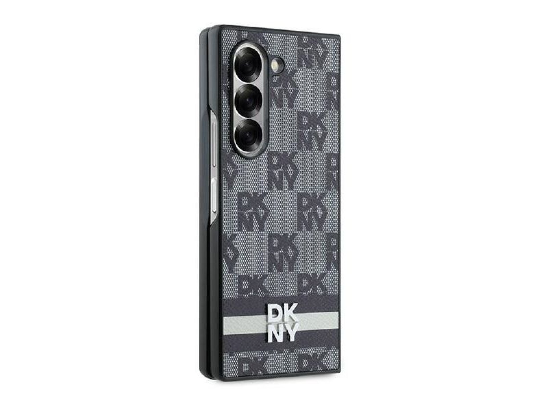 Funda DKNY con estampado de cuadros y rayas para Samsung Galaxy Z Fold 6 - negra