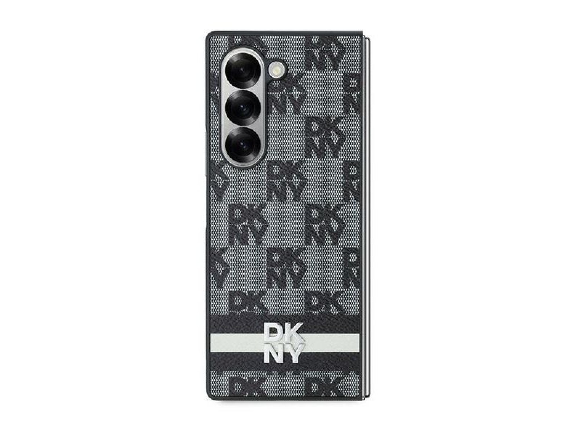 Funda DKNY con estampado de cuadros y rayas para Samsung Galaxy Z Fold 6 - negra