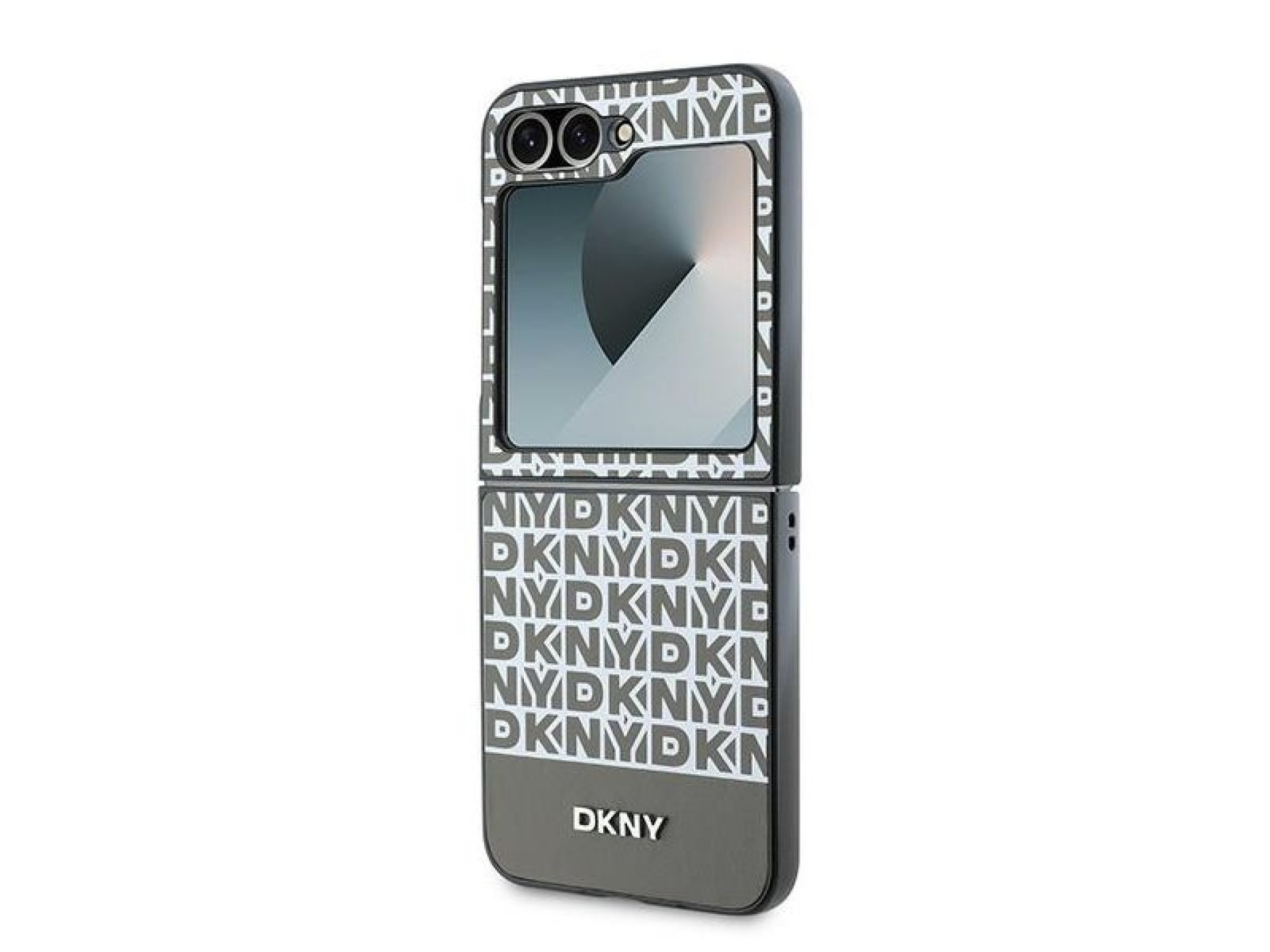 DKNY Repeat Pattern Bottom Stripe Case for Samsung Galaxy Z Flip 6 - Brown