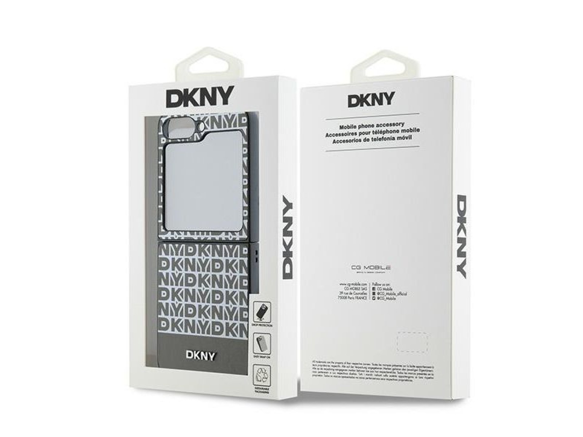 DKNY Repeat Pattern Bottom Stripe Case for Samsung Galaxy Z Flip 6 - Brown