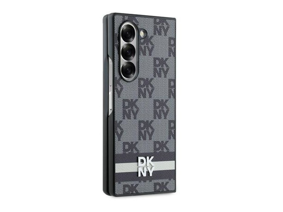 Funda DKNY con estampado de cuadros y rayas para Samsung Galaxy Z Fold 6 - negra