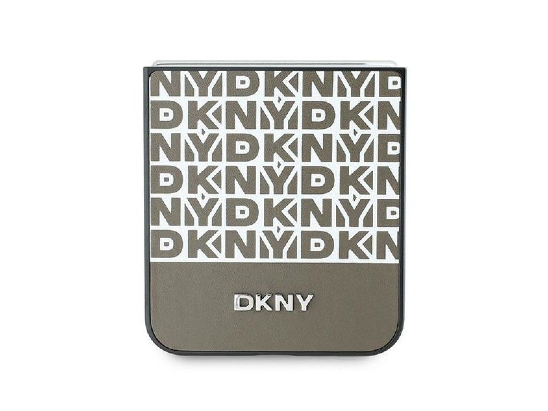 DKNY Repeat Pattern Bottom Stripe Case for Samsung Galaxy Z Flip 6 - Brown